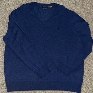 Polo by Ralph Lauren Men's Deep Blue V-Neck Sweater